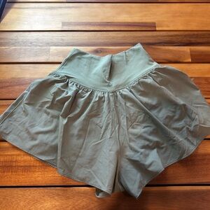 Women's Olive Athletic Shorts